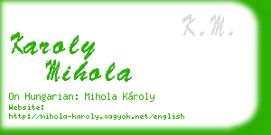 karoly mihola business card